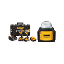 DCK266P3 DeWALT 18V rinkinys DCF887 smūginis suktuvas + DCD796 suktuvas-gręžtuvas + DCL074 18V šviestuvas