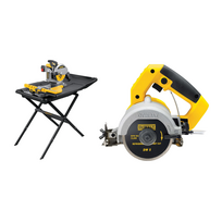 D24000S DeWALT 250 mm plytelių pjovimo staklės su stovu + DWC410 rankinis plytelių pjūklas 110 mm