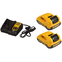 DCB107D2 DeWALT 18V baterijų ir kroviklio rinkinys (2x2.0 Ah)