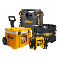 DWST83281-1 DeWALT TSTAK šaltdežė + DWST1-81078 TSTAK radijo grotuvas + DCC018NT 18V oro kompresorius - pompa