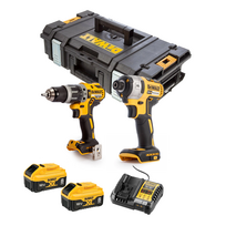 DCK266W2 DeWALT 18V smūginis suktuvas + suktuvas-gręžtuvas + DOVANA! (2x8.0 Ah)