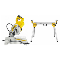 DWS777 DeWALT 216 mm skersinio pjovimo staklės + DE7033 kompaktiškas stalas