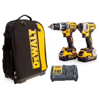 DCK266P2X DeWALT 18V smūginis suktuvas + suktuvas-gręžtuvas su įrankių kuprine (2x5.0 Ah)