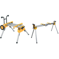 DE7400 DeWALT Heavy Duty sulankstomas išilginio pjovimo staklių stovas + DE7023 skersinio pjovimo staklių stovas