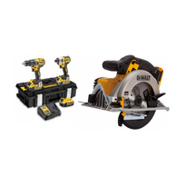 DCK266P3 DeWALT 18V rinkinys DCF887 smūginis suktuvas + DCD796 suktuvas-gręžtuvas + DCS391N 18V diskinis pjūklas