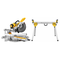 DWS727 DeWALT skersinio pjovimo staklės (250mm) + DE7033 pjūklo stalas
