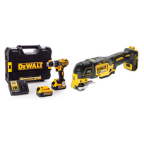 DCD796P2 DeWALT 18V suktuvas – smūginis gręžtuvas + DCS356N 18V daugiafunkcinis įrankis