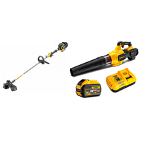 DeWALT DCMBA572X1 54V FLEXVOLT pūstuvas + DCM571N FLEXVOLT 54V žoliapjovė - trimeris
