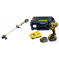 DCD996T2 DeWALT 54V akumuliatorinis suktuvas - gręžtuvas + DCM571N FLEXVOLT 54V žoliapjovė - trimeris