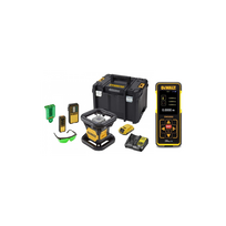 DCE079D1G DeWALT akumuliatorinis rotacinis nivelyras + DW03050 lazerinis atstumų matuoklis