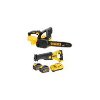 DCS388T2 DeWALT FLEXVOLT 54V tiesinis pjūklas + DCM565N 18V grandininis pjūklas