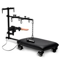 Master Series Hog Tie Restraint Rack with Sex Machine Black