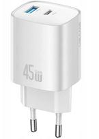 USAMS CC290 T66 45W GaN 1xUSB-A 1xUSB-C silver