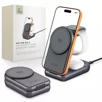 Tech-Protect A53 3-in-1 wireless charger | Qi 2.2 | MagSafe compatible | 25W | gray