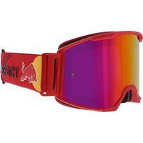 Motokroso akiniai Red Bull Spect Strive Panovision, matiniai raudoni, purpuriniai veidrodiniai lęšiai