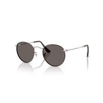 Ray-Ban Round Metal Large akiniai | Matt Havana On Matt Silver - Dark Grey