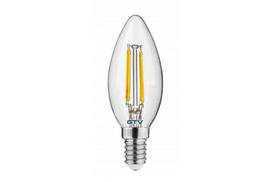 Gtv LED lemputė E14, C35, 4 W, 420 lm, 3000 K, AC220-240V, 360°, FILAMENT