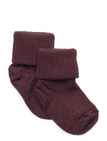 Mp Denmark - Wool Rib Baby Socks - Kūdikių kojinės - Burgundiška splava