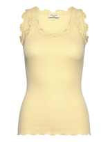 Rosemunde - Rwbabette Silk Sl U-Neck Long Lace - Marškinėliai be rankovių - Geltona