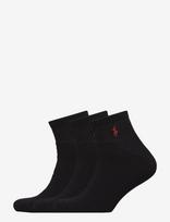 Polo Ralph Lauren - Quarter Sock 3-Pack - Kojinės iki kulkšnių - Juoda