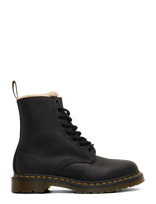Dr. Martens - 1460 Serena Black Burnished Wyoming - Aulinukai plokščiu kulnu - Juoda