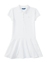 Ralph Lauren Kids - Stretch Mesh Polo Dress - Suknelė - Balta
