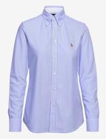 Polo Ralph Lauren - Striped Knit Oxford Shirt - Marškinėliai ilgomis rankovėmis - Mėlyna