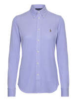 Polo Ralph Lauren - Slim Fit Knit Cotton Oxford Shirt - Marškinėliai ilgomis rankovėmis - Mėlyna