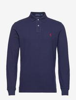 Polo Ralph Lauren - Custom Slim Fit Mesh Polo Shirt - Marškinėliai ilgomis rankovėmis - Mėlyna