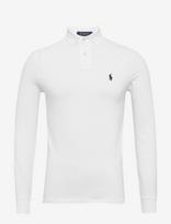 Polo Ralph Lauren - Custom Slim Fit Mesh Polo Shirt - Marškinėliai ilgomis rankovėmis - Balta
