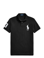 Polo Ralph Lauren - Custom Slim Fit Big Pony Mesh Polo Shirt - Marškinėliai trumpomis rankovėmis - Juoda