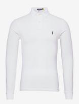 Polo Ralph Lauren - Slim Fit Mesh Long-Sleeve Polo - Marškinėliai ilgomis rankovėmis - Balta