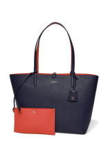 Lauren Ralph Lauren - Faux-Leather Large Reversible Tote Bag - Talpi rankinė - Tamsiai mėlyna