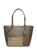 Lauren Ralph Lauren - Faux-Leather Large Reversible Tote Bag - Talpi rankinė - Chaki spalva