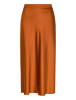 Ahlvar Gallery - Hana Satin Silk Skirt - Iki kelių ir midi suknelės - Oranžinė
