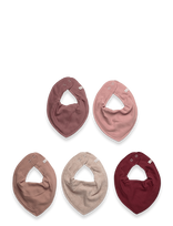 Pippi - Bandana Bib - Solid  (5-Pack) - Seilinukas - Rožinė