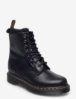 Dr. Martens - 1460 Serena Dark Grey Atlas - Aulinukai plokščiu kulnu - Juoda