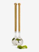 Sagaform - Nature Salat Utensils 2 Pcs Set - Salotų serviravimo indas - Ruda