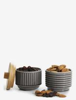 Sagaform - Coffee & More, Serving Bowls With Bambo Lid 2-Pack - Virtuvės stiklainis - Pilka