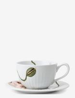 Kähler - Hammershøi Poppy Tea Cup With Matching Saucer 38 Cl - Arbatos puodelis - Balta