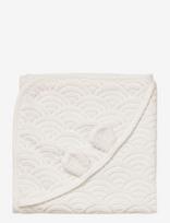 Cam Cam Copenhagen - Hooded Baby Towel W/ Ears - Gots - Almond - Rankšluostis - Balta