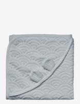 Cam Cam Copenhagen - Hooded Baby Towel W/ Ears - Gots - Almond - Rankšluostis - Pilka