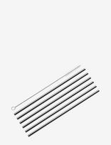 Cilio - Straws Steel 6 Pcs. W/Cleaning Brush - Šiaudeliai - Sidabro