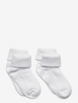 Minymo - Baby Rib Sock W. Fold (2-Pack) - Kūdikių kojinės - Balta