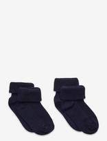 Minymo - Baby Rib Sock W. Fold (2-Pack) - Kūdikių kojinės - Juoda