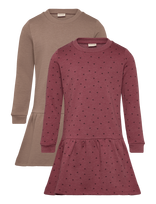 Minymo - Sweat Dress Ls (2-Pack) - Suknelė ilgomis rankovėmis - Rožinė