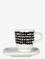 Marimekko Home - Siirtolap. Espresso Cup+Saucer - Espreso puodelis - Juoda