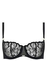CHANTELLE - Fleurs Half-Cup Balcony Bra - „Balconette“ tipo liemenėlės - Juoda