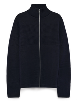 Mads Nørgaard - Wool Klemens Zip Knit - Megztinis su užtrauktuku - Tamsiai mėlyna