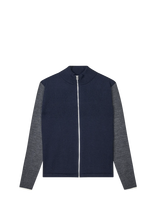 Mads Nørgaard - Wool Klemens Zip Knit - Megztinis su užtrauktuku - Tamsiai mėlyna